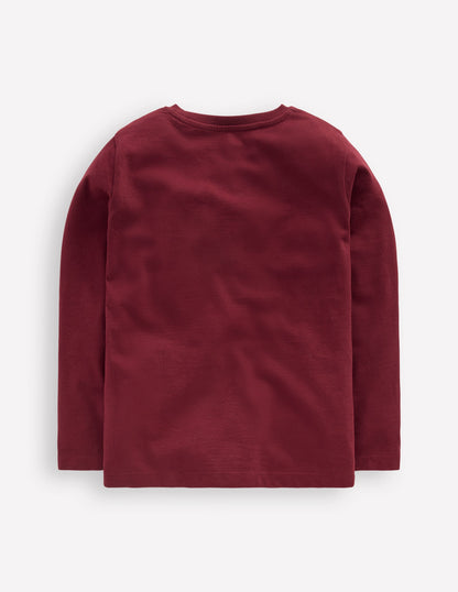Zip Detail Appliqué T-shirt-Port Reindeer-2