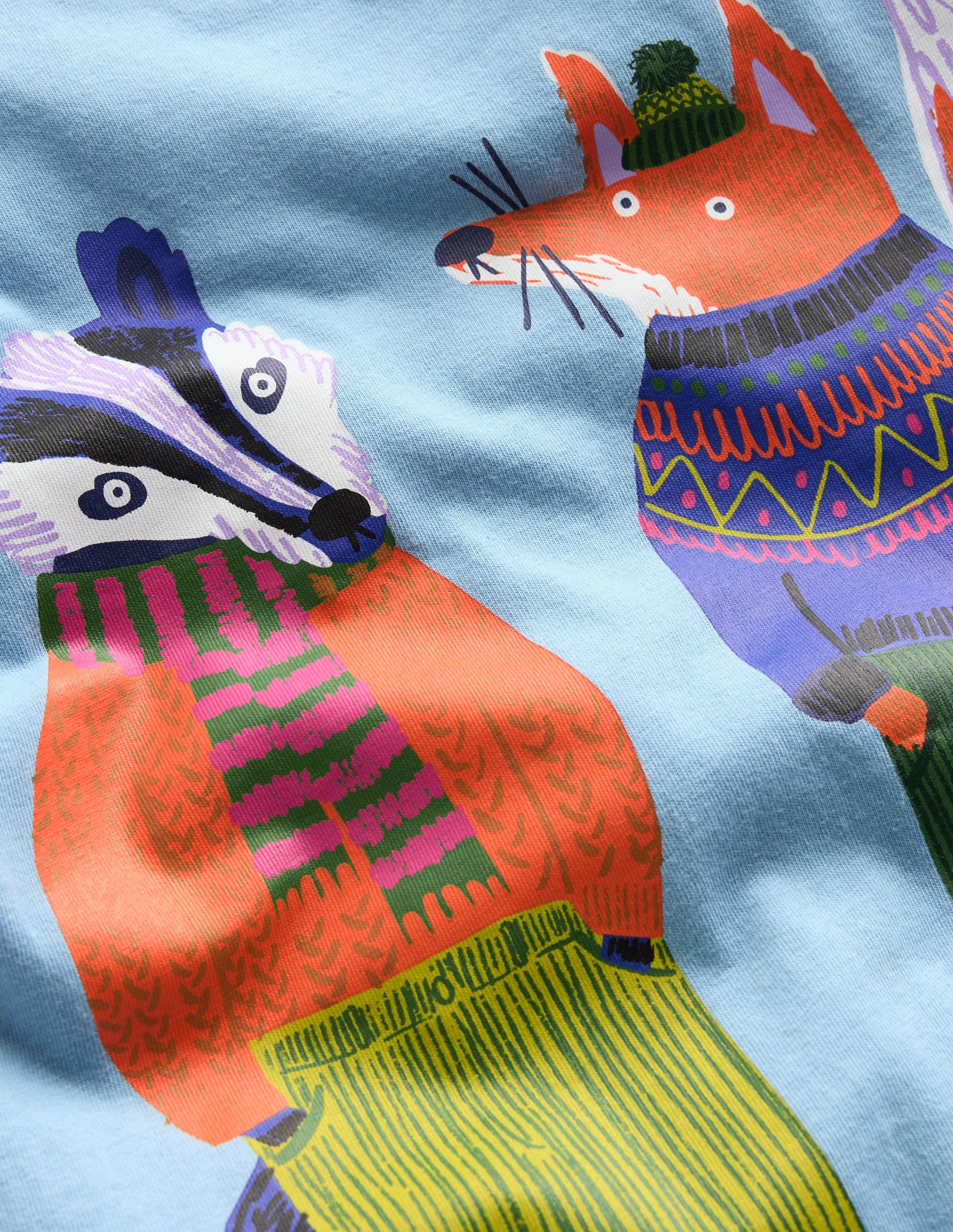 Long Sleeve Novelty T-shirt-Glacier Blue Foxes-4