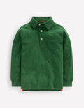 Long Sleeve Slub Polo-Pine Green