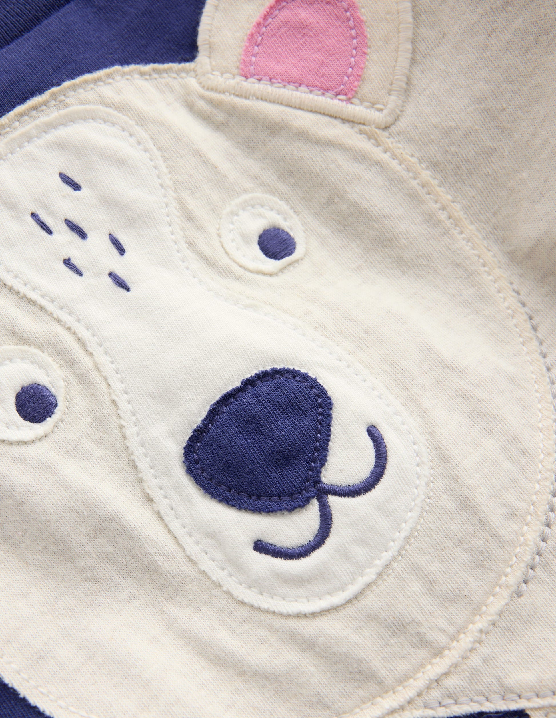 Fun Applique T-Shirt-Blue Marl Polar bear-3