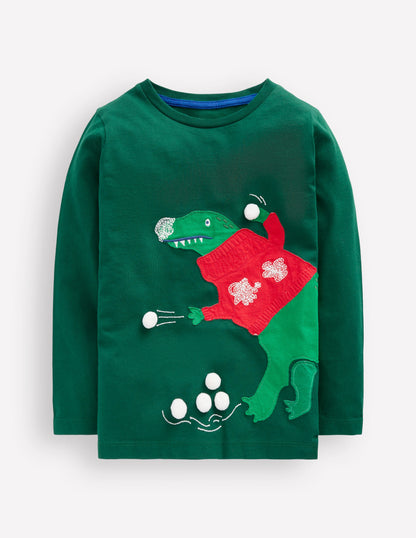 Long Sleeve Novelty 3D T-Shirt-Botanical garden Dino-1