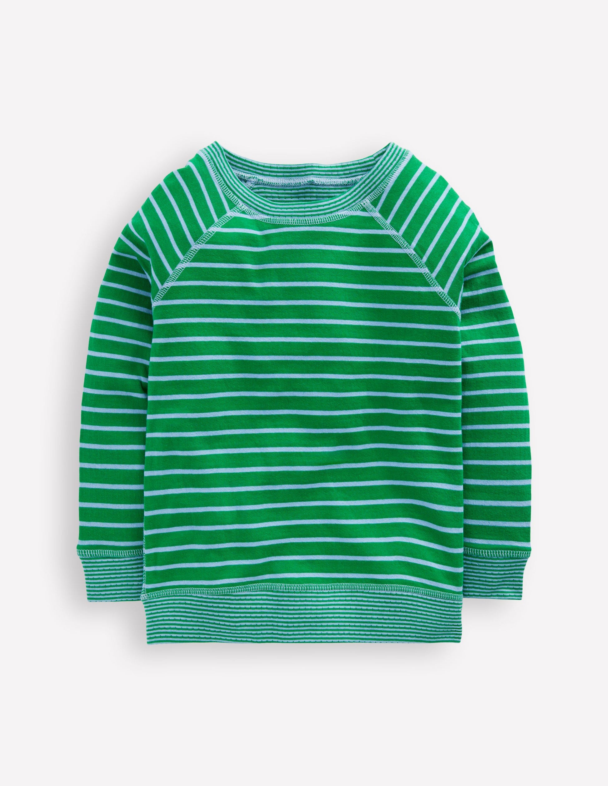 Reversible Long Sleeve T-Shirt-GREEN TAMBOURINE / BLUE-1