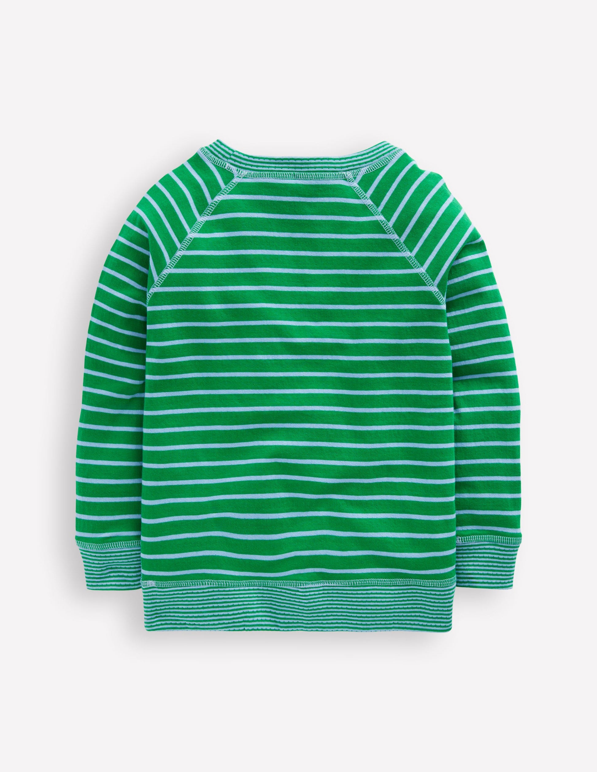 Reversible Long Sleeve T-Shirt-GREEN TAMBOURINE / BLUE-2