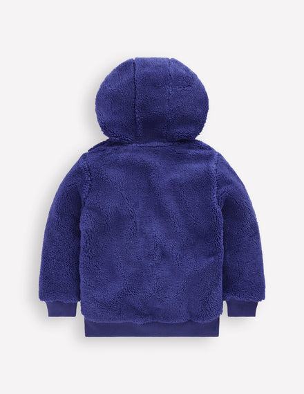 Fleece Half Zip Hoodie-Starboard Blue