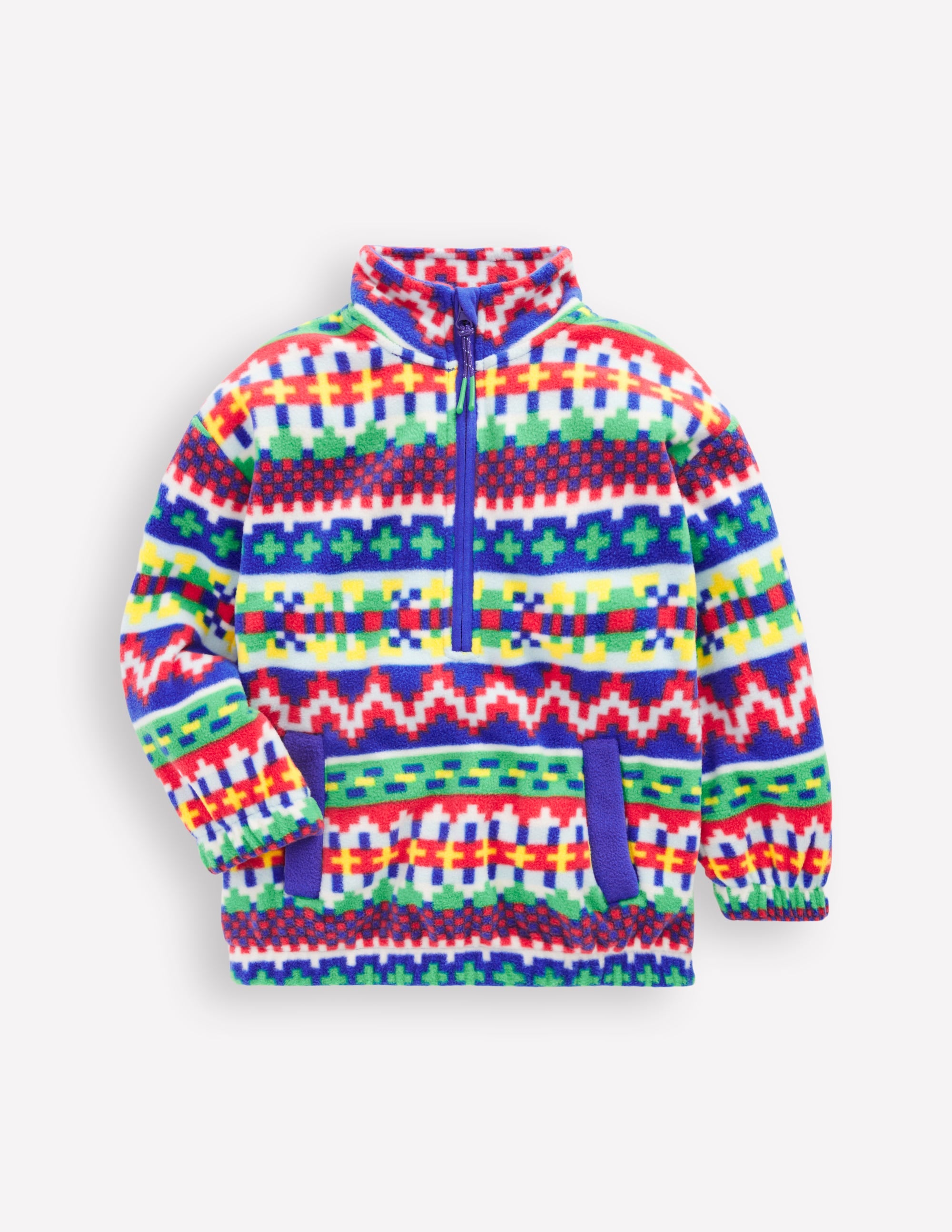 Cosy Geometric Fleece-Multi Fair Isle - Image 1
