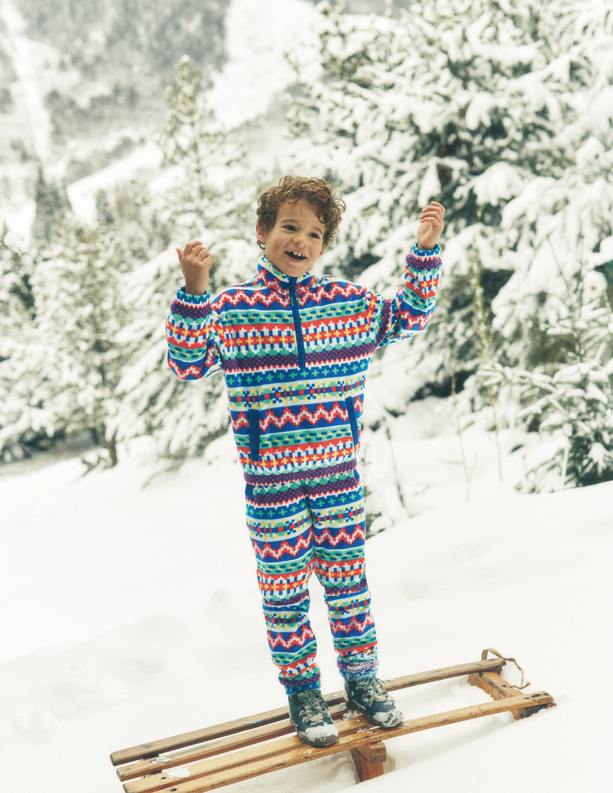 Cosy Geometric Fleece-Multi Fair Isle - Image 4
