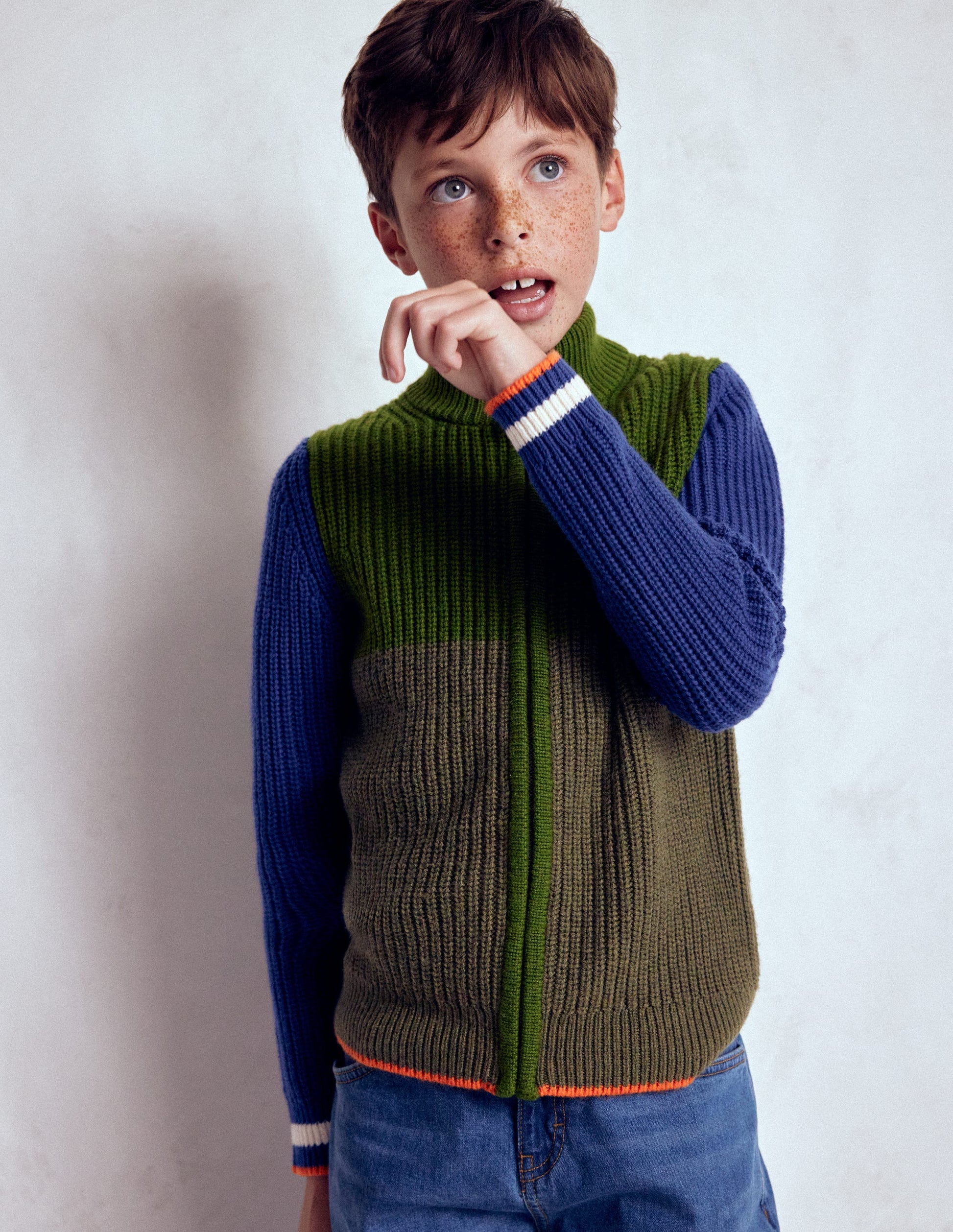 Chunky Zip-Through Jumper-Green-3