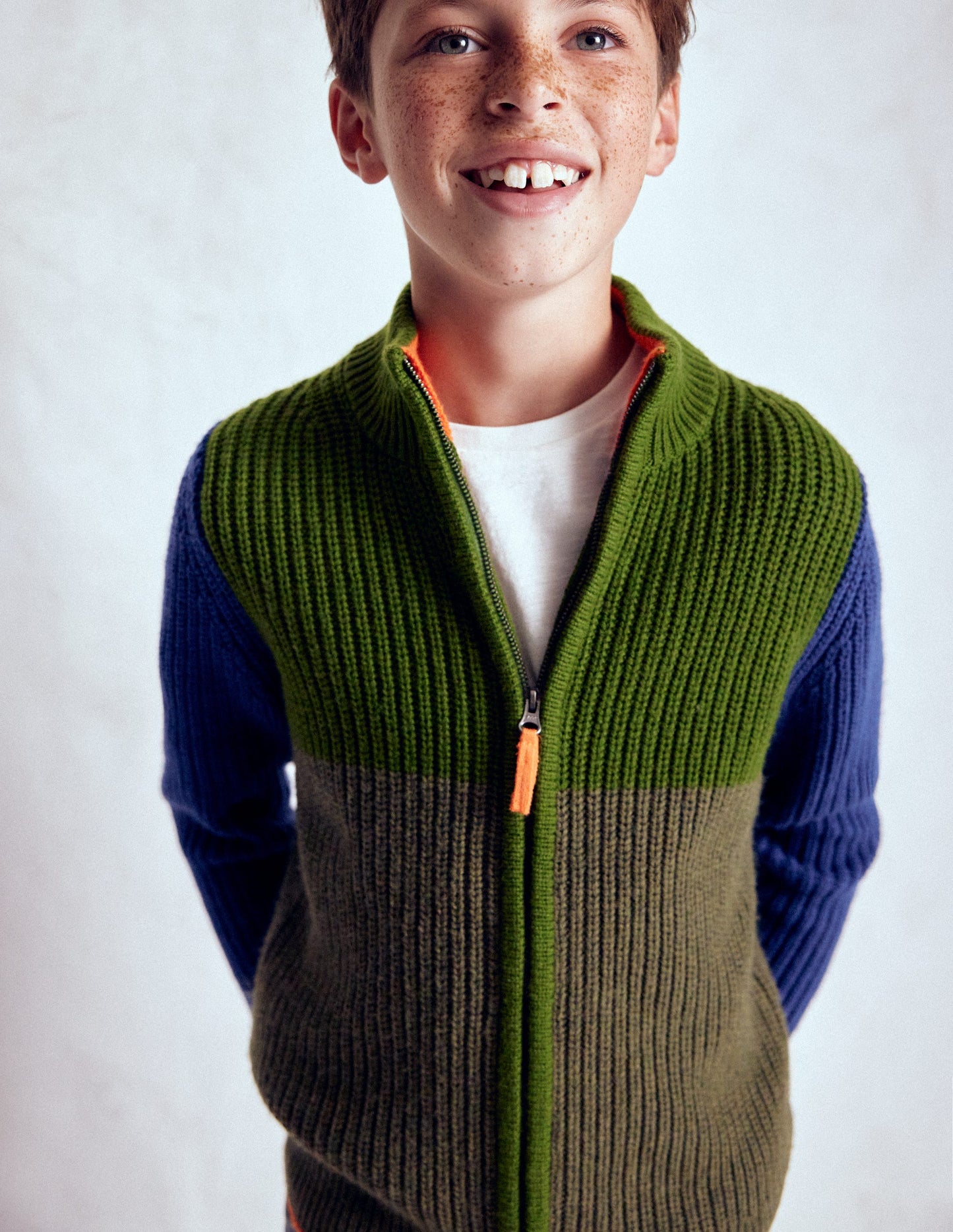 Chunky Zip-Through Jumper-Green