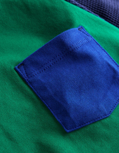 Waffle Mix Raglan-Alpine Green colourblock-4