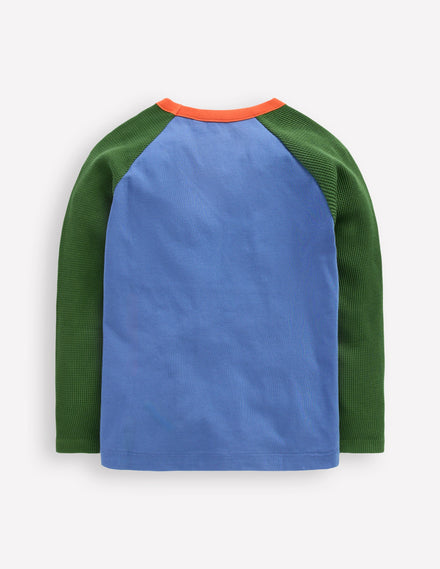 Waffle Mix Raglan-Riverside Colourblock
