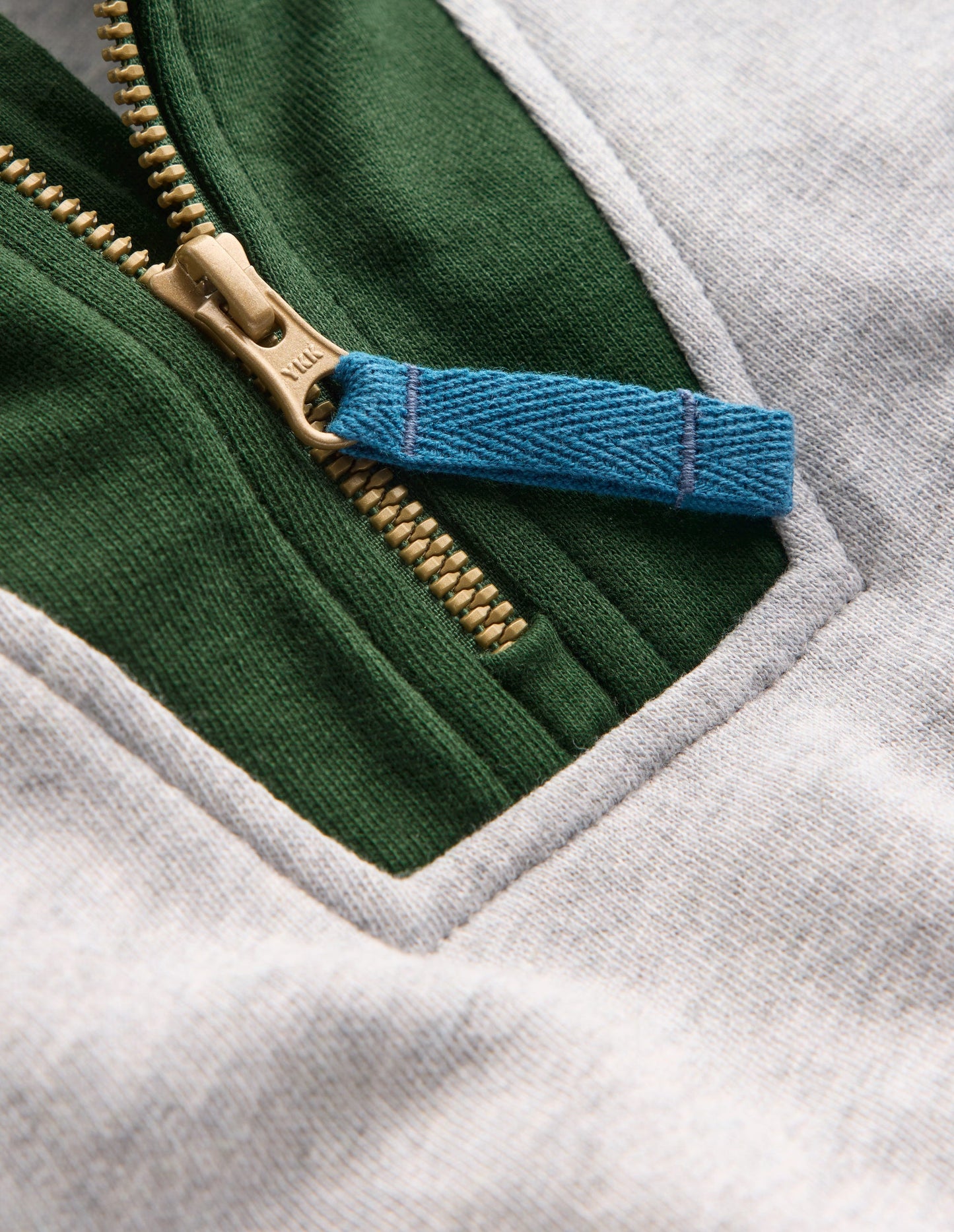 Half-Zip Sweatshirt-Grey Marl Colourblock