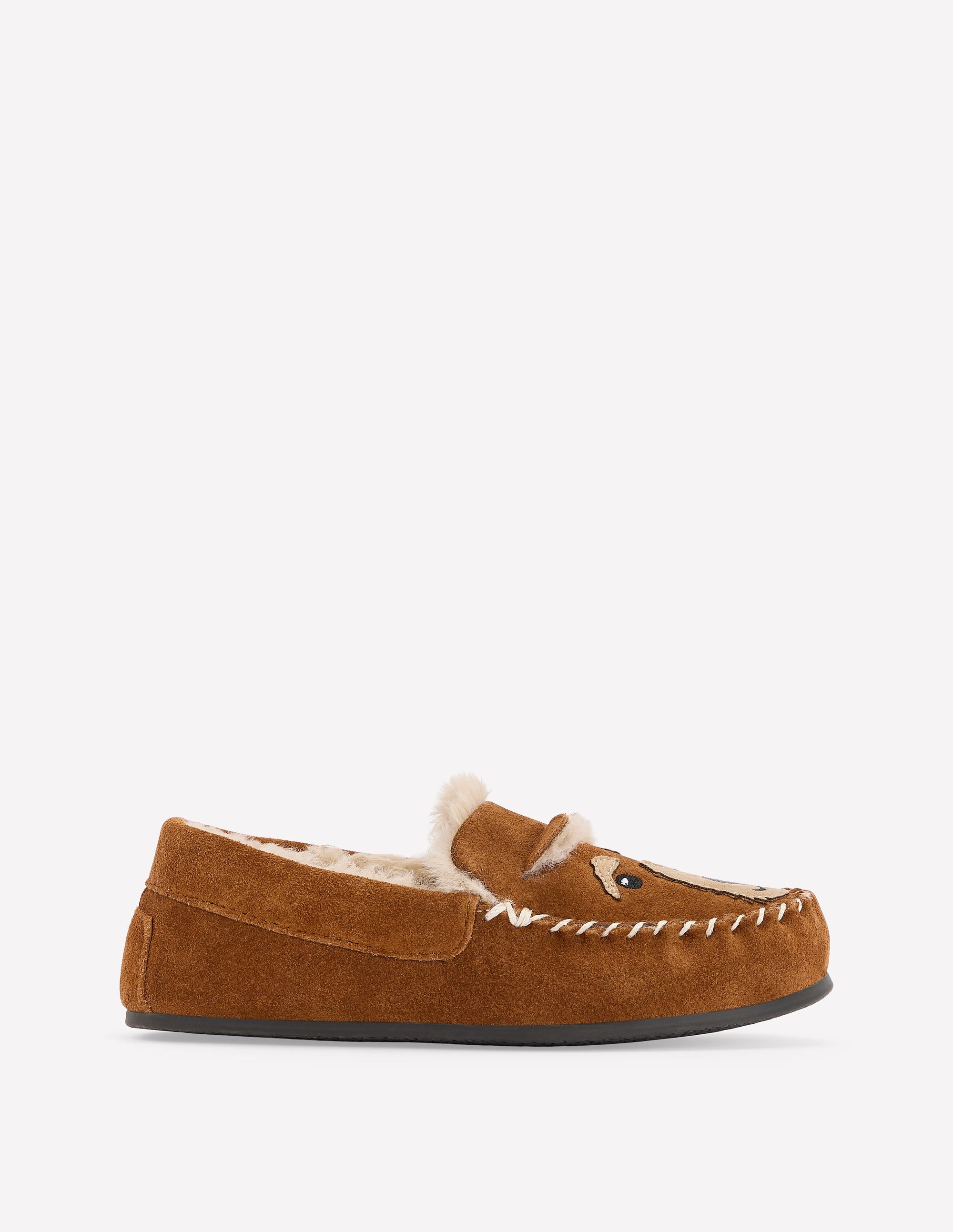 Cosy Suede Slippers-Tan Dog - Image 1