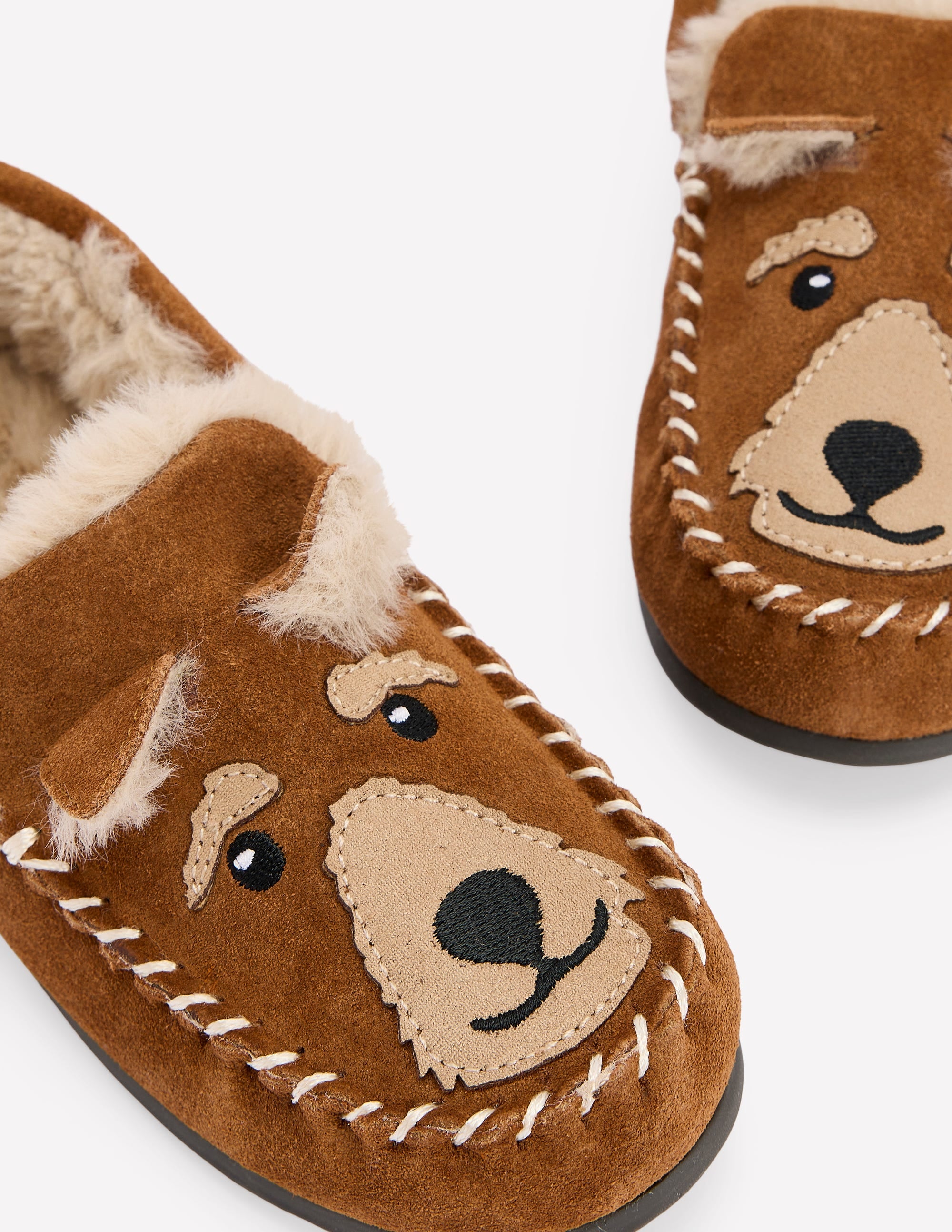Cosy Suede Slippers-Tan Dog - Image 3