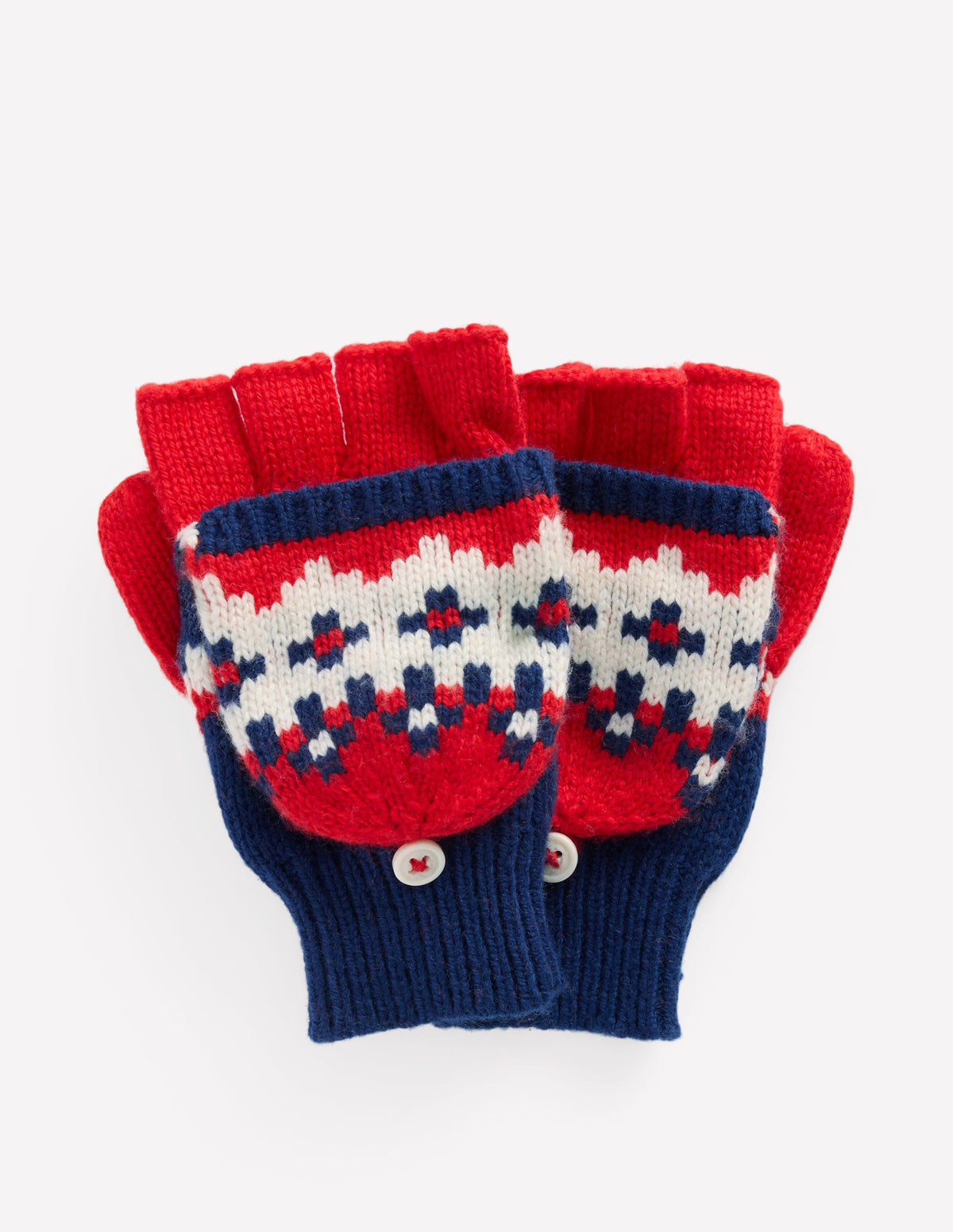 Fair Isle Mittens-College Navy Fair Isle - Image 1
