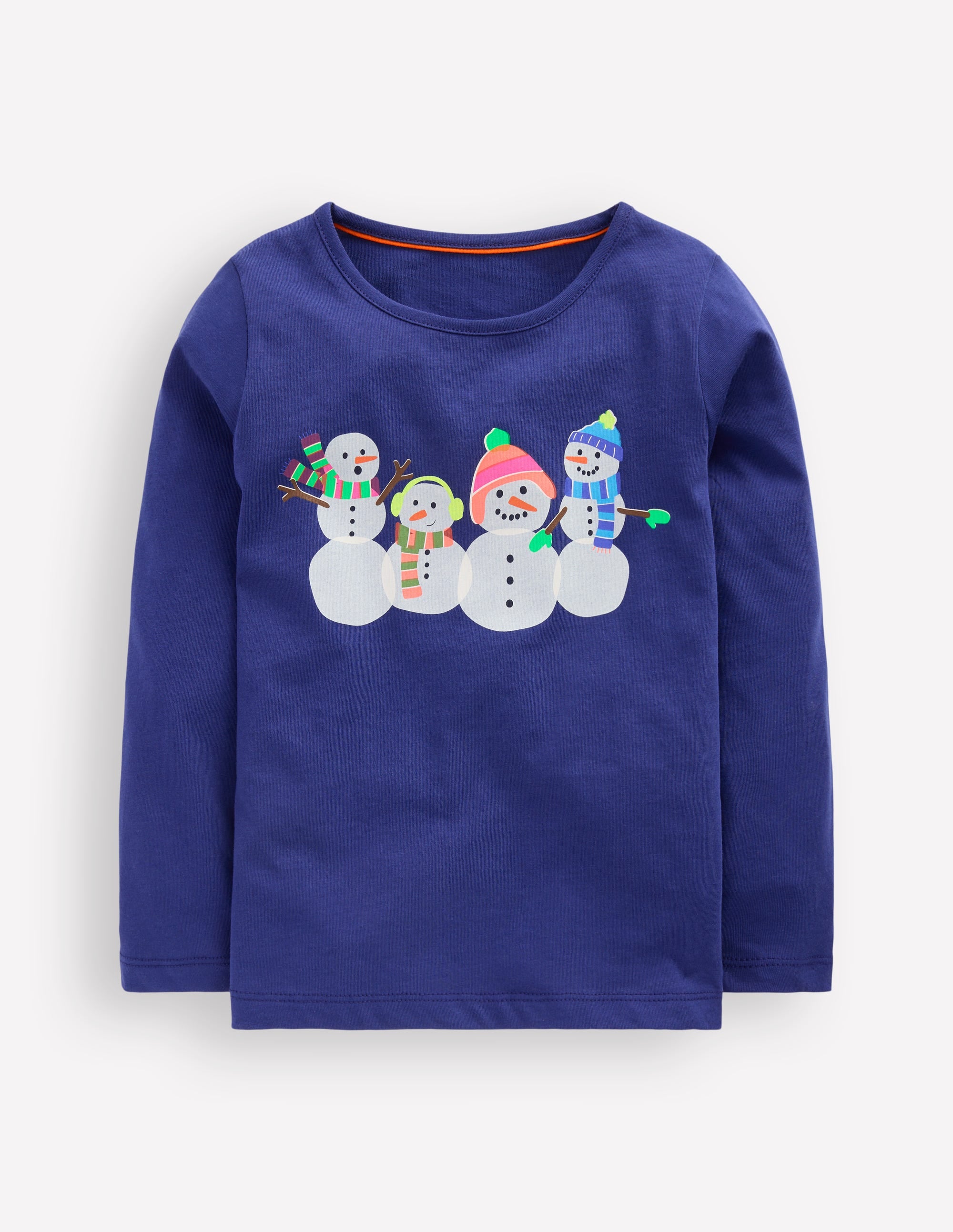 Long Sleeve Riso T-Shirt-Starboard Blue Snowmen - Image 1