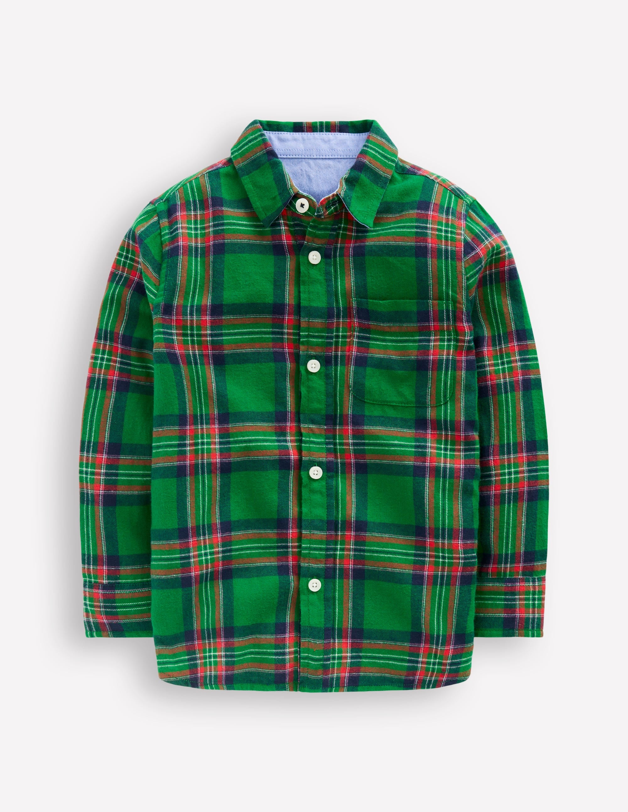 Cosy Cotton Check Shirt-Green Check - Image 1