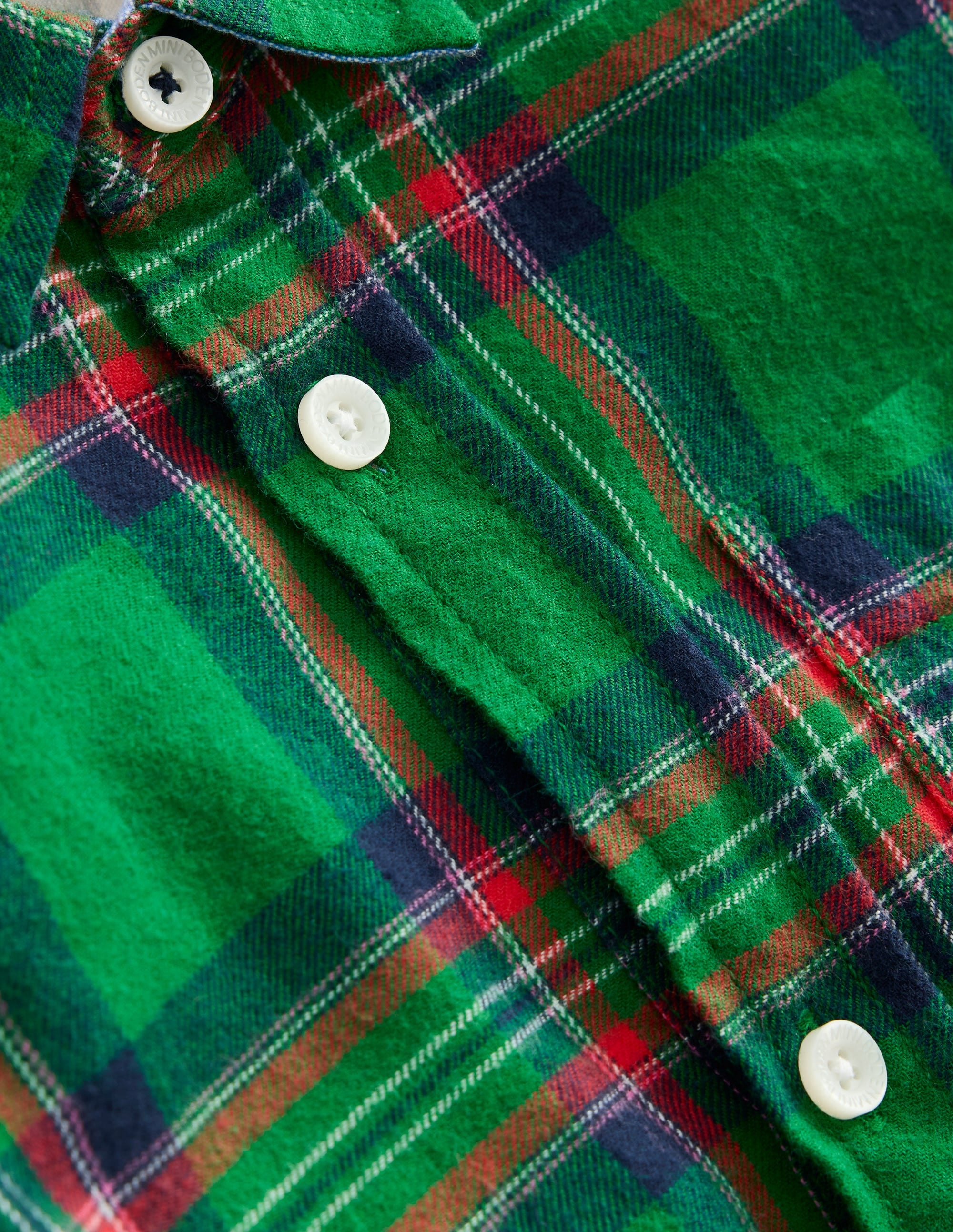 Cosy Cotton Check Shirt-Green Check - Image 3