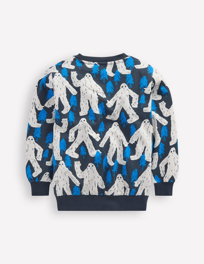 Everyday Printed Sweatshirt-Directoire Blue Yetti-3