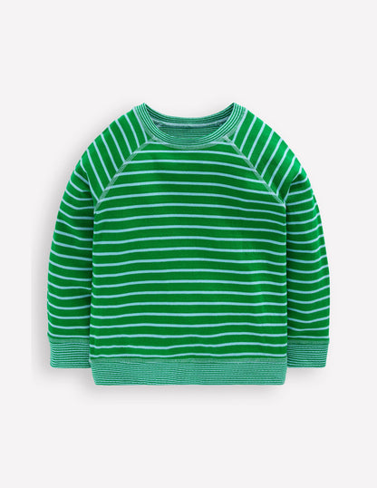 Reversible Long Sleeve T-Shirt-GREEN TAMBOURINE / BLUE-1