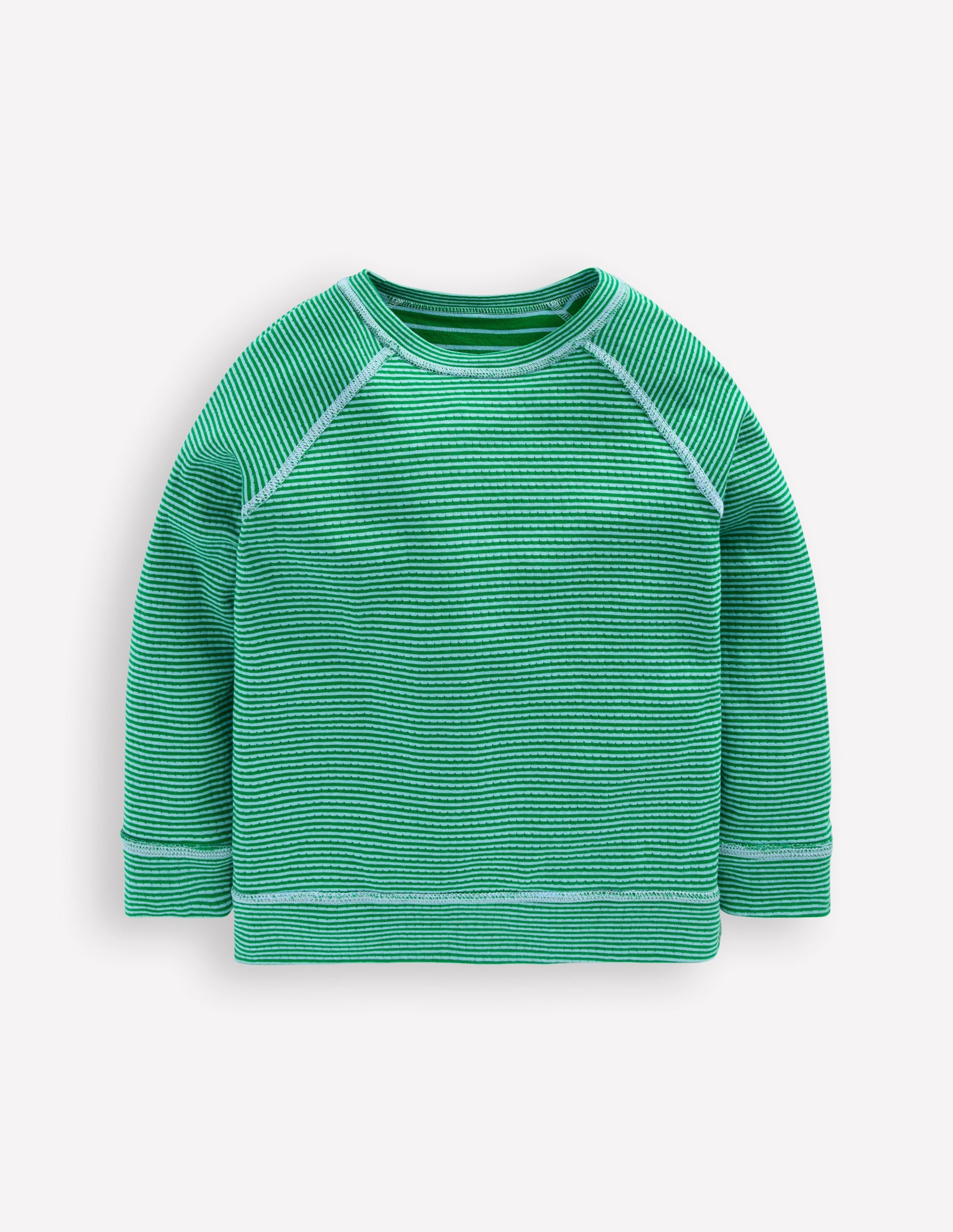 Reversible Long Sleeve T-Shirt-GREEN TAMBOURINE / BLUE - Image 4
