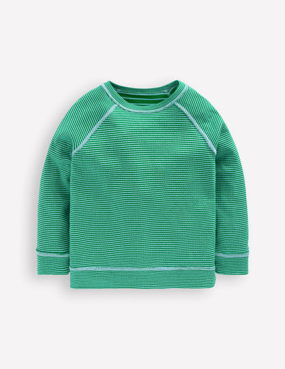 Reversible Long Sleeve T-Shirt-GREEN TAMBOURINE / BLUE-2