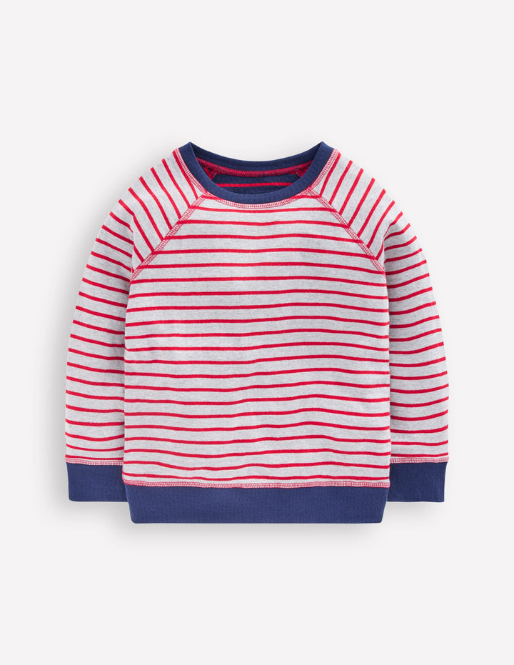 Reversible Long Sleeve T-Shirt-Mars Red/ Medieval Blue