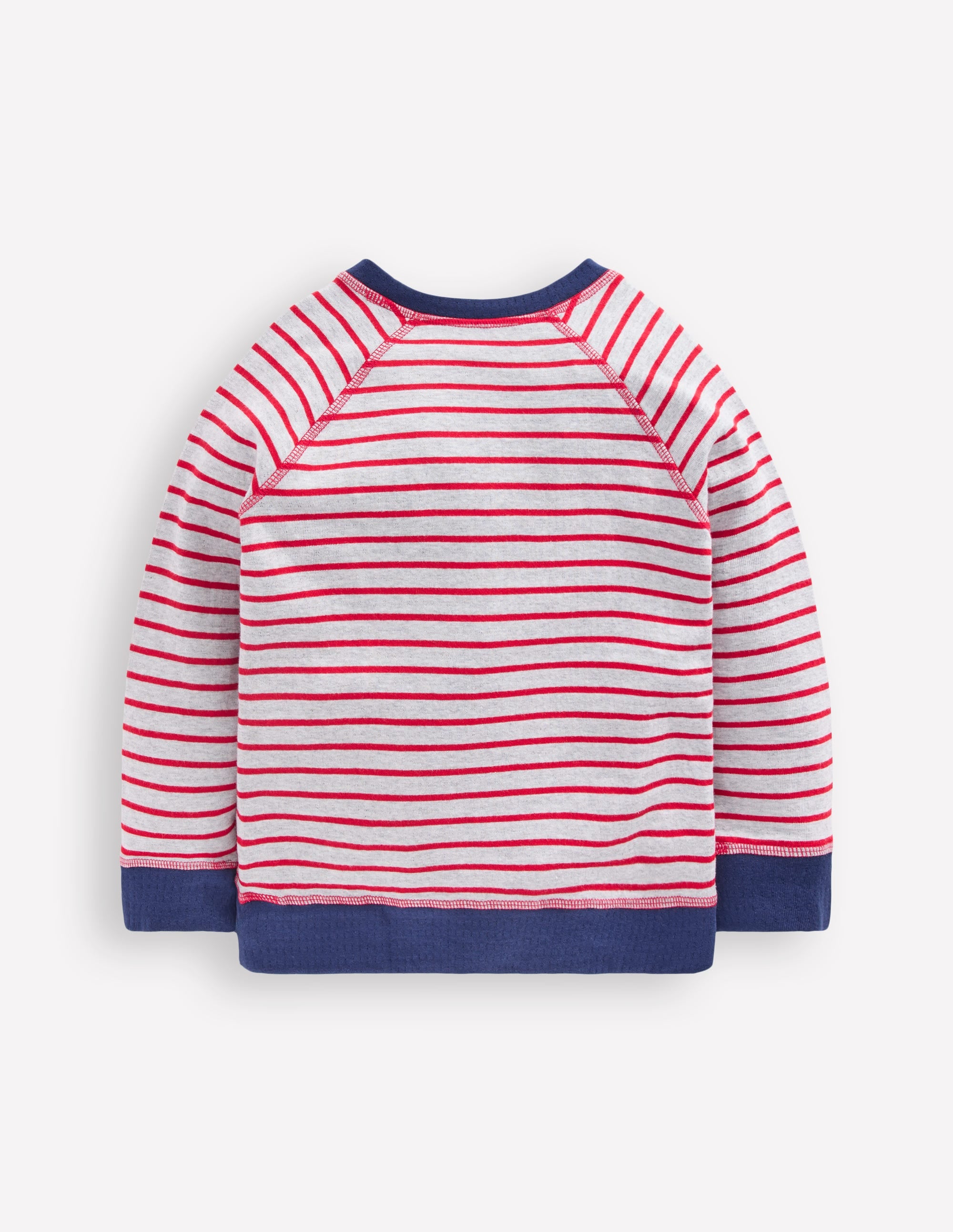 Reversible Long Sleeve T-Shirt-Mars Red/ Medieval Blue - Image 3