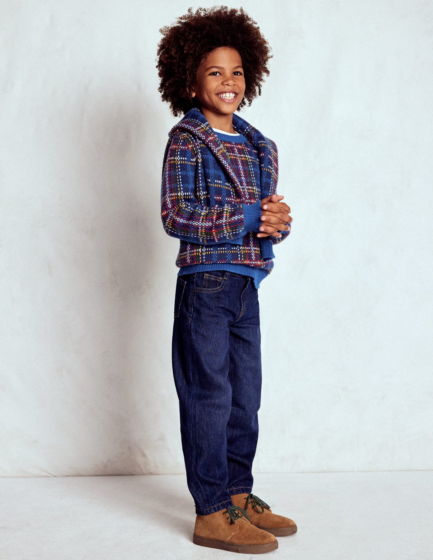 Heritage Check Jumper-Medieval Blue Check