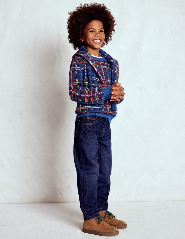 Heritage Check Jumper-Medieval Blue Check