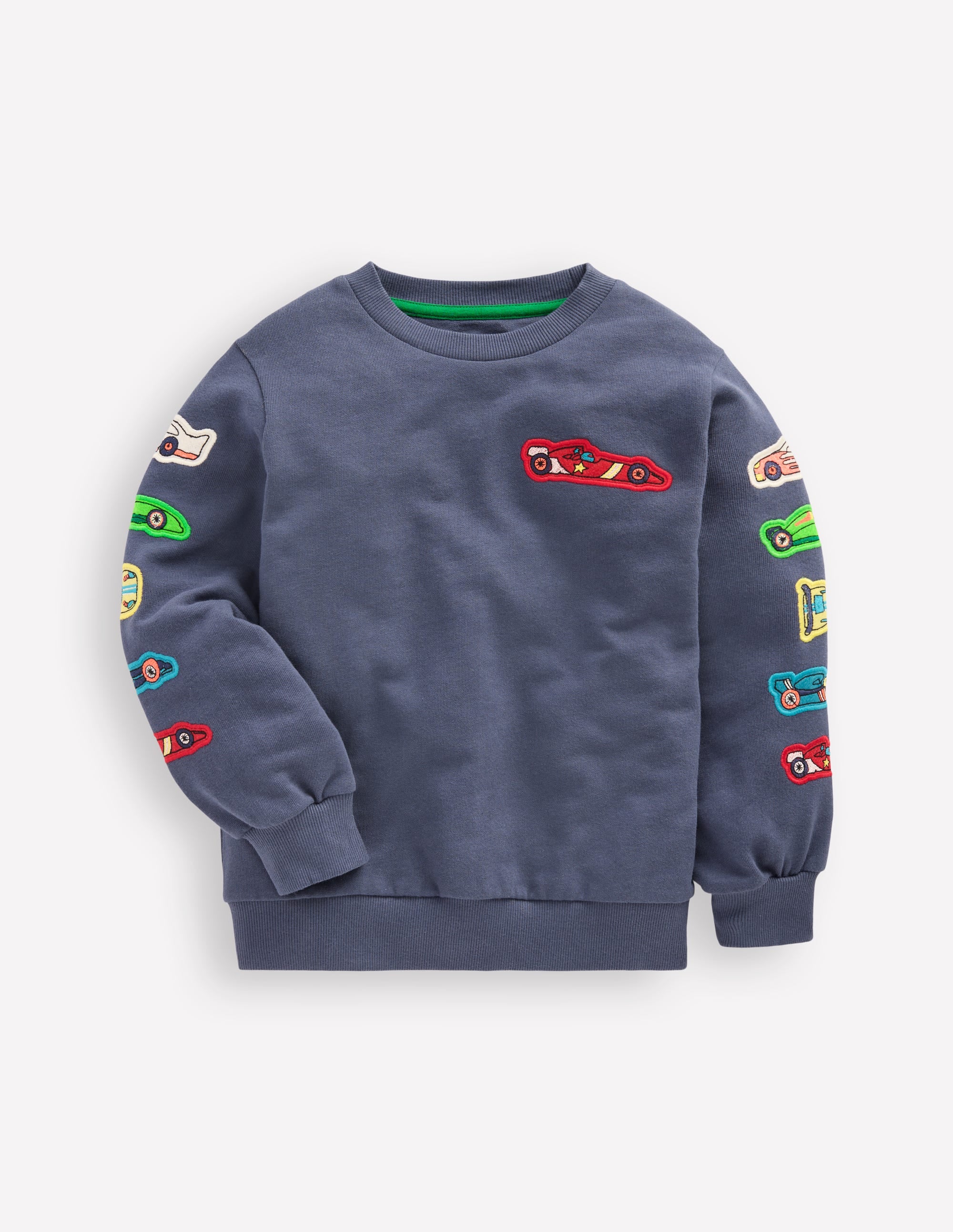 Applique Sweatshirt-Vintage Indigo Cars - Image 4