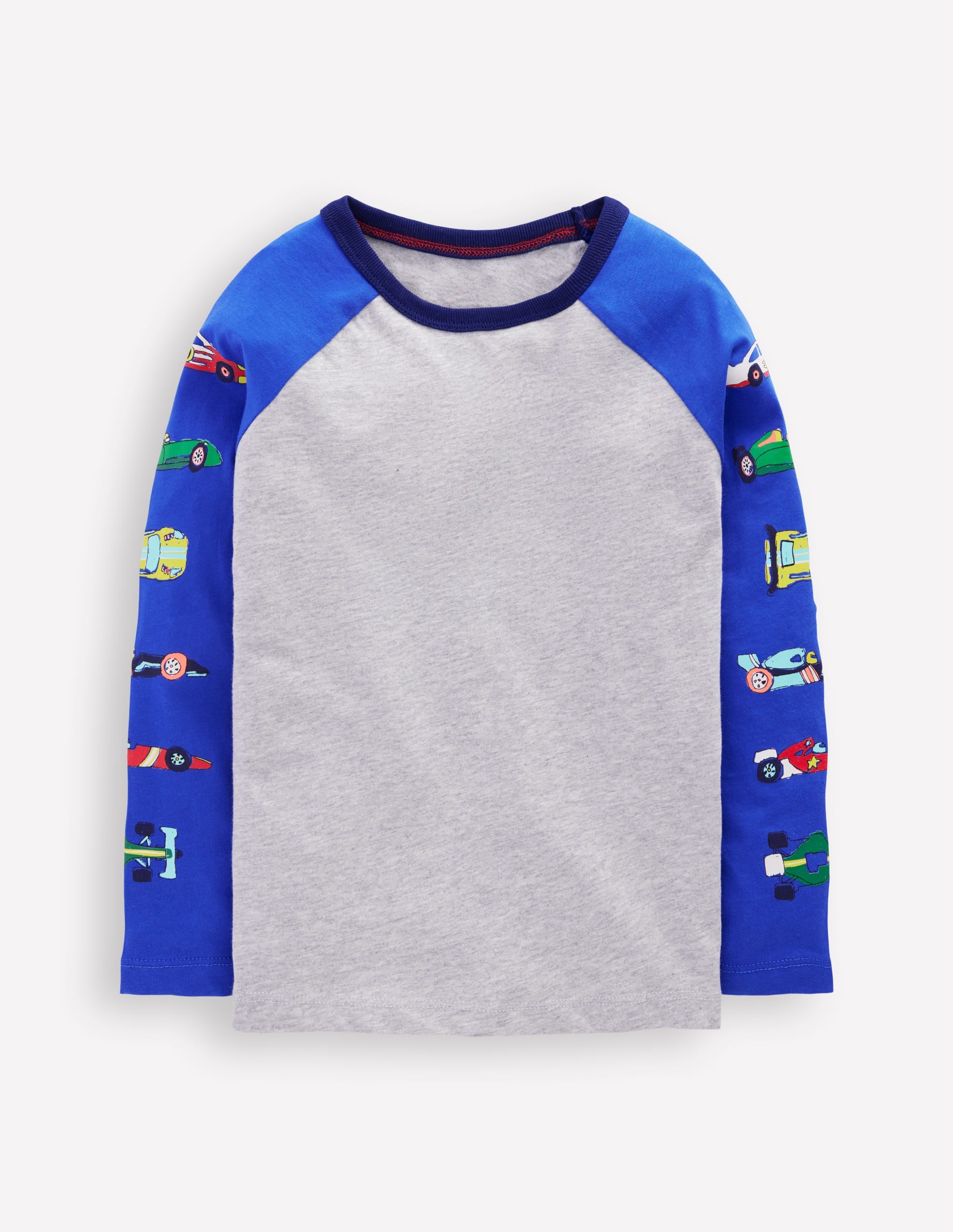 Printed Sleeve Raglan T-shirt-Racing Cars - Image 1