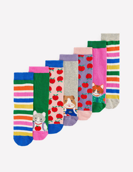 Socks 7 Pack-School Animals