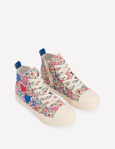 Canvas High Tops-Floral Hearts
