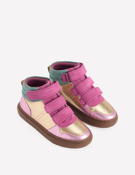 Metallic High Tops-Gold and Pink Metallic
