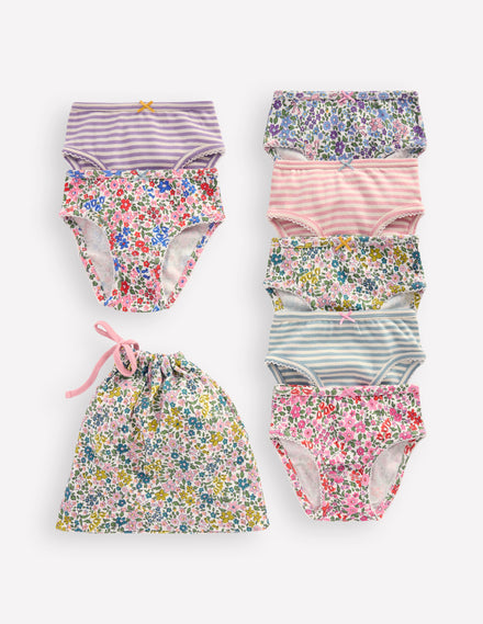 7-pack Pants-Multi Floral/Stripe