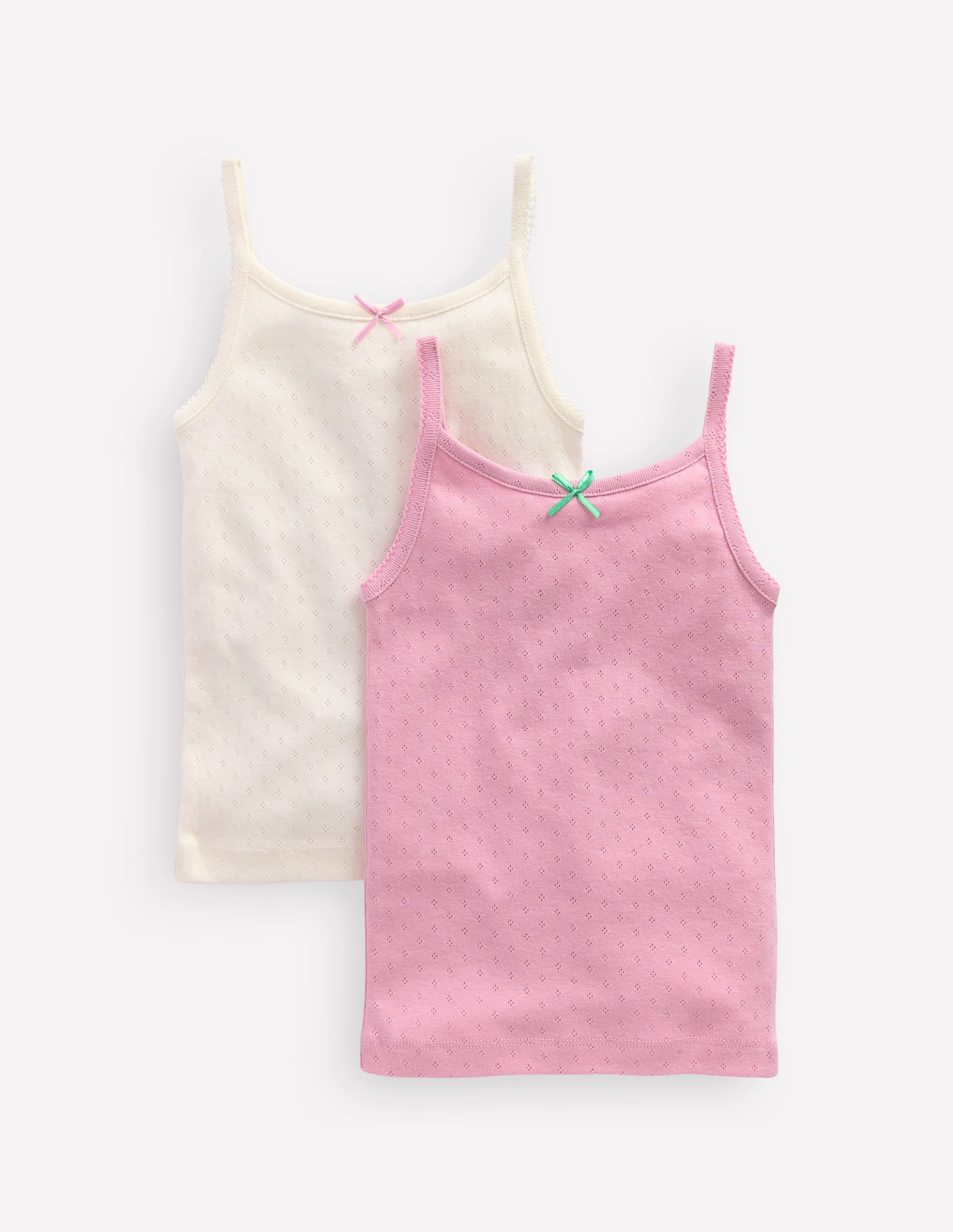 2 Pack Pointelle Vests-Multi - Image 1