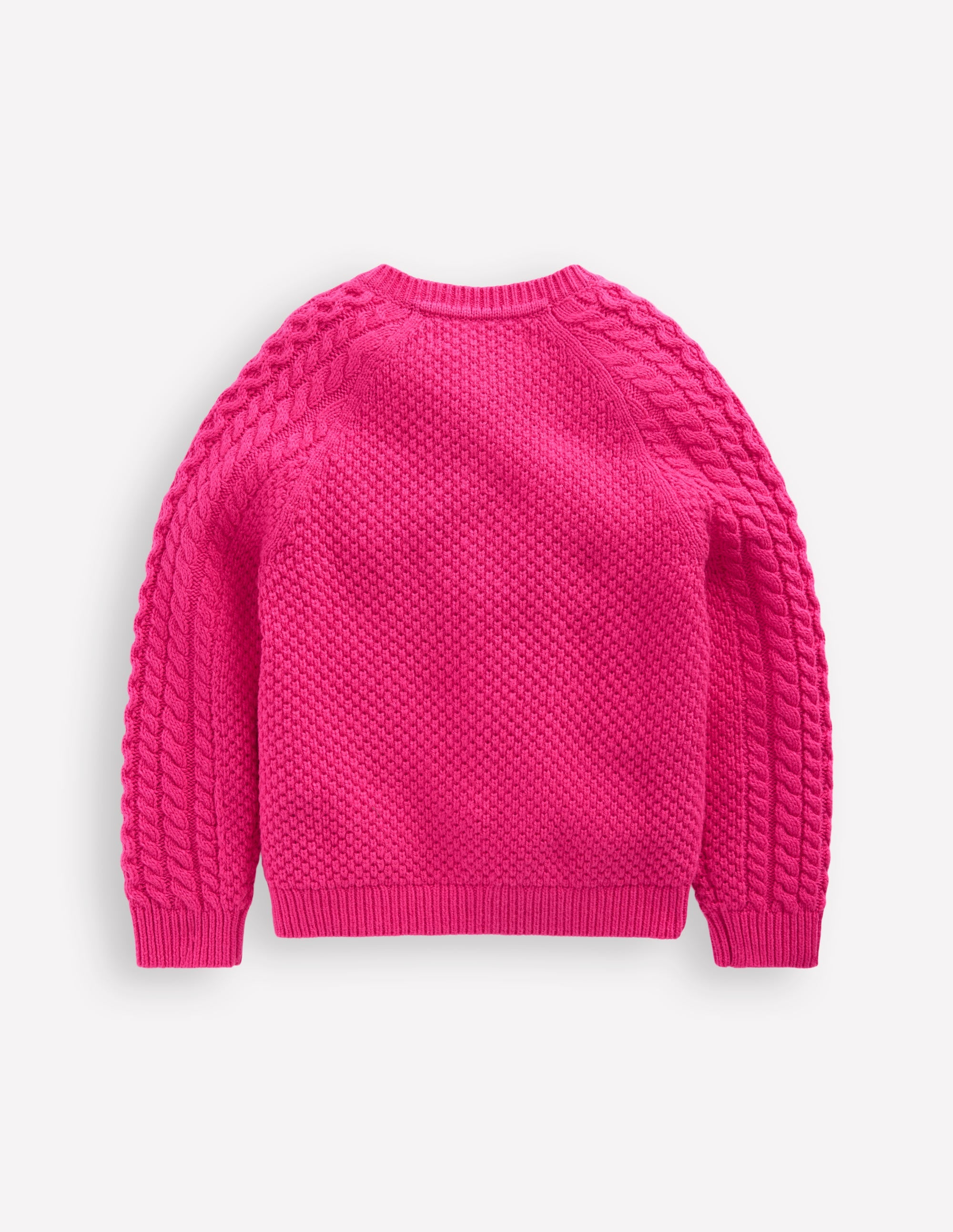 Cable Cardigan-Raspberry Pink - Image 2