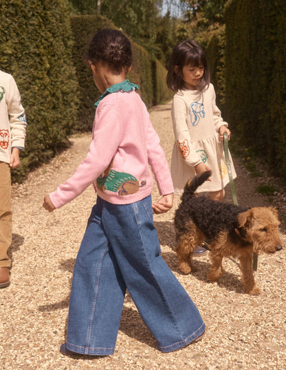 Wide Leg Trousers-Mid Vintage Blue-1