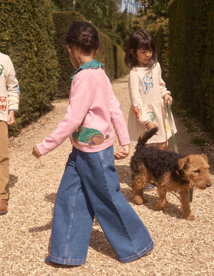 Wide Leg Trousers-Mid Vintage Blue