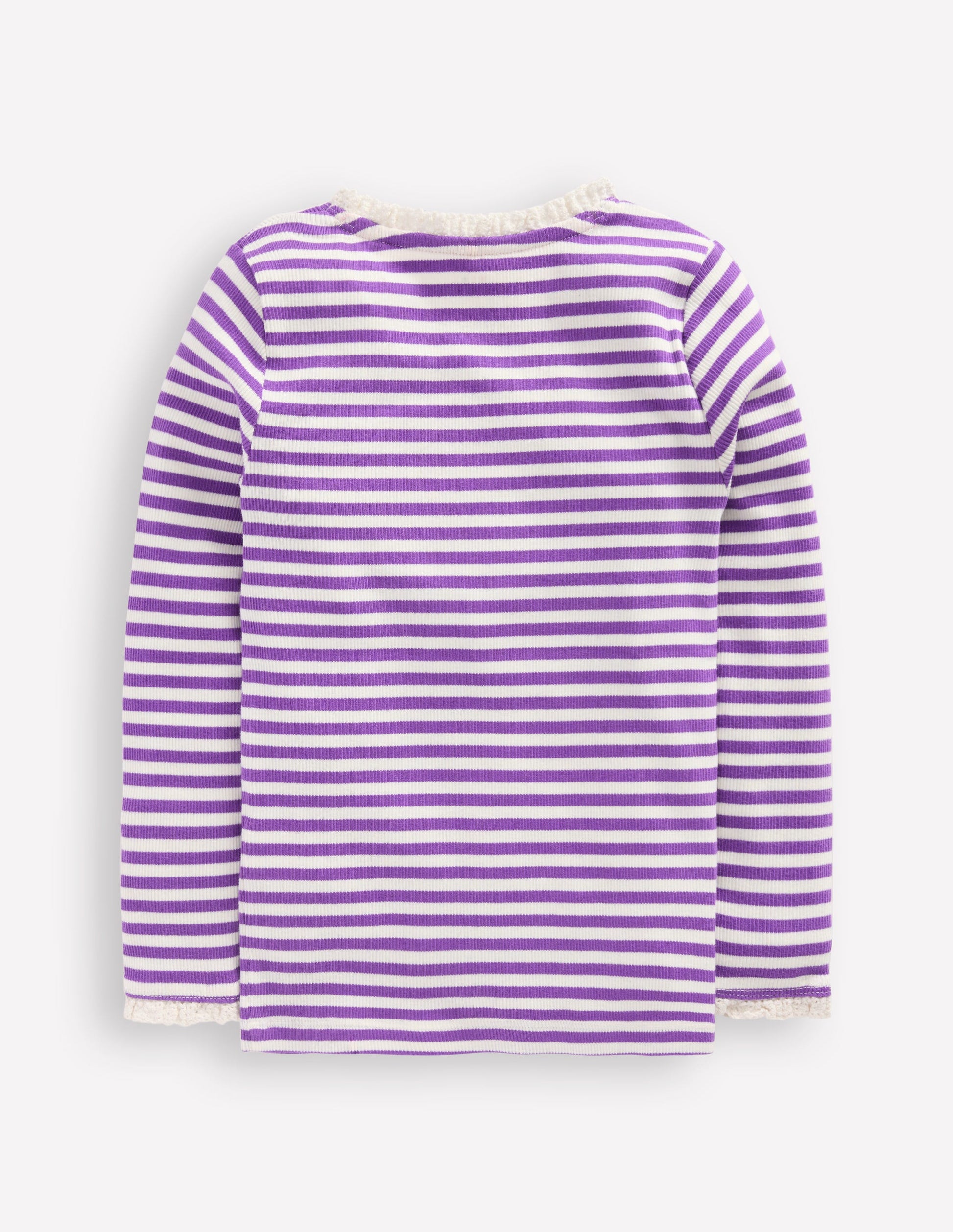 Ribbed Long Sleeve T-shirt-Purple Topaz Stripe-2
