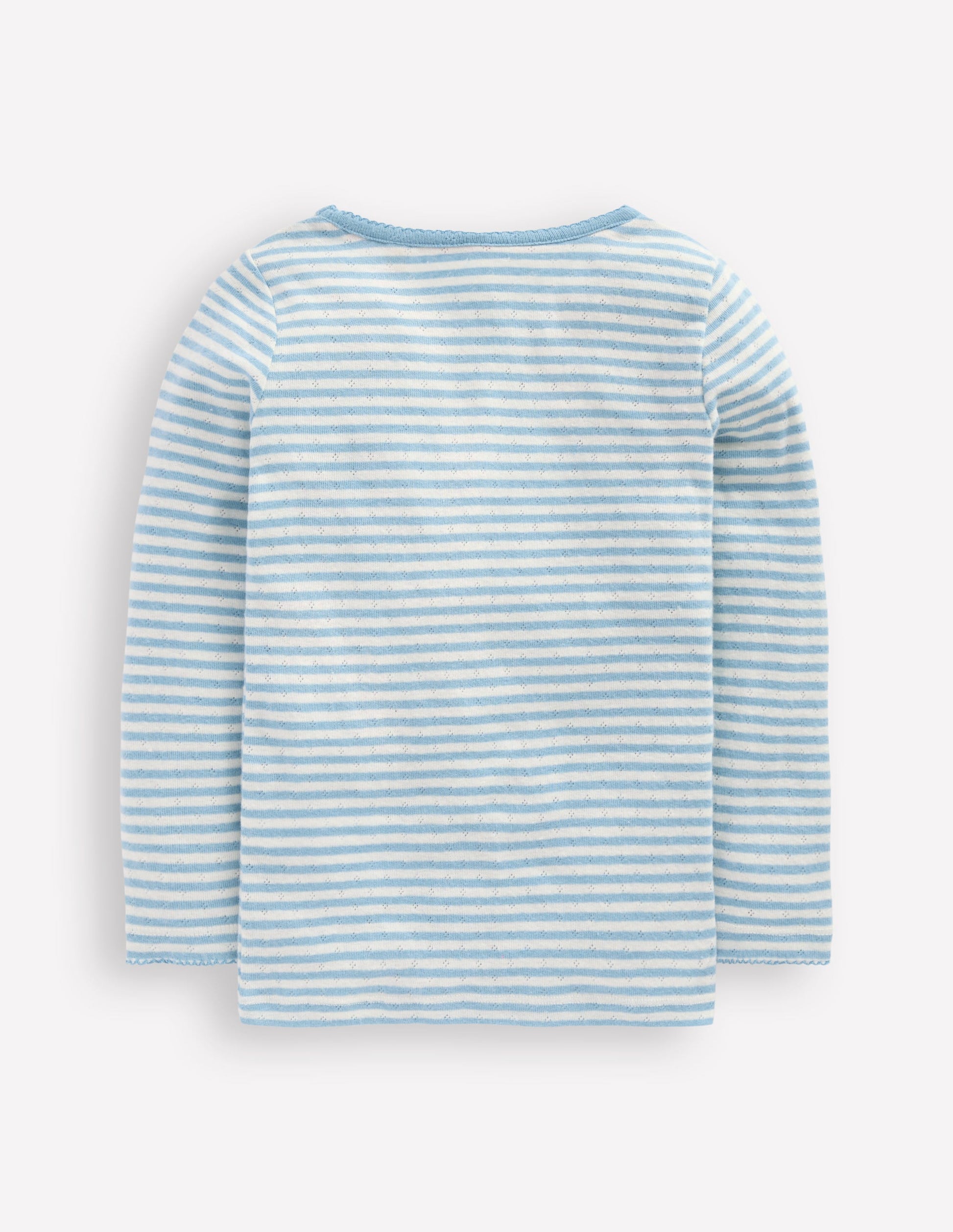 Long Sleeve Pointelle Top-Vintage Blue Stripe-2