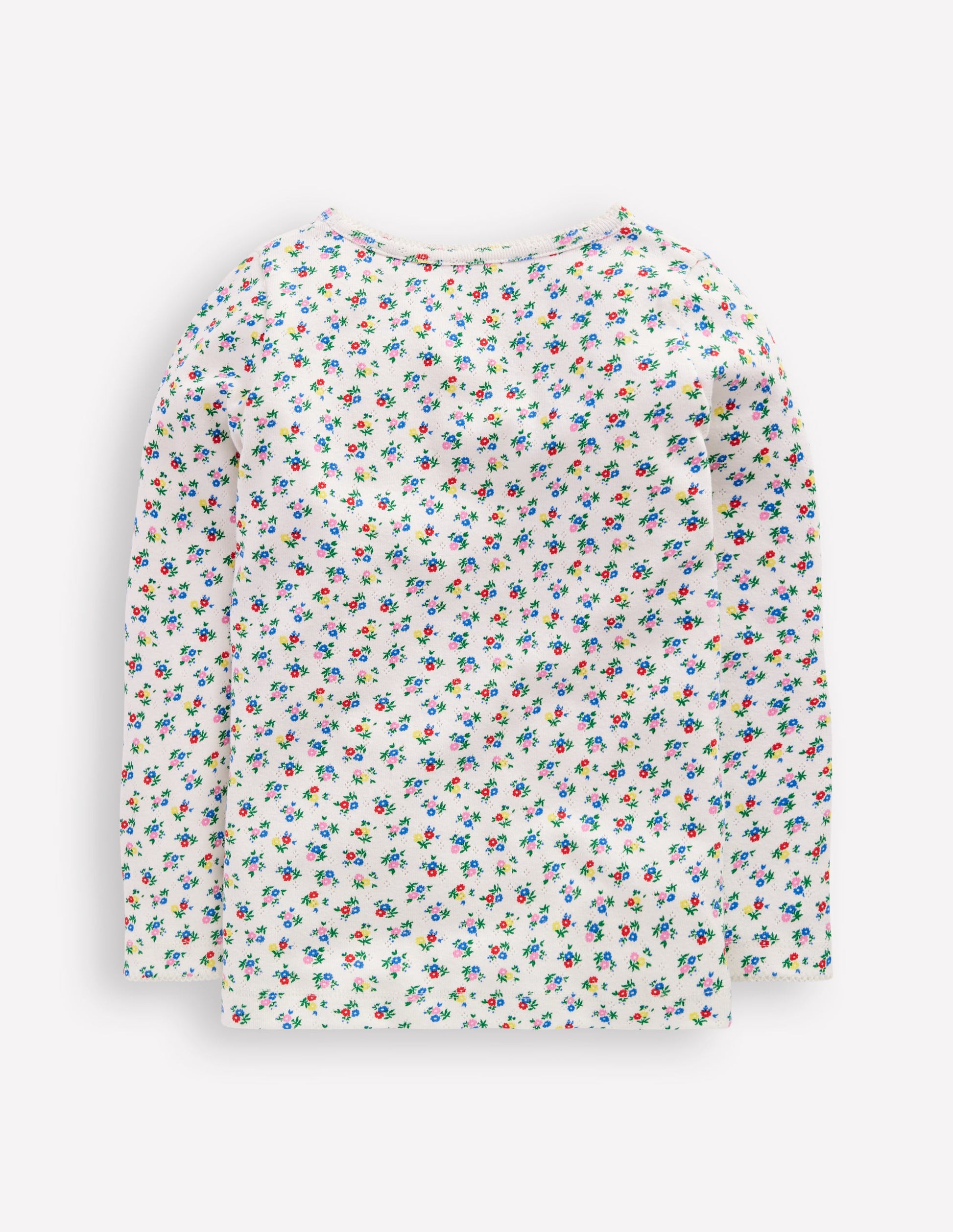 Long Sleeve Pointelle Top-Soft Ivory Ditsy-5