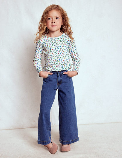 Long Sleeve Pointelle Top-Soft Ivory Ditsy-3