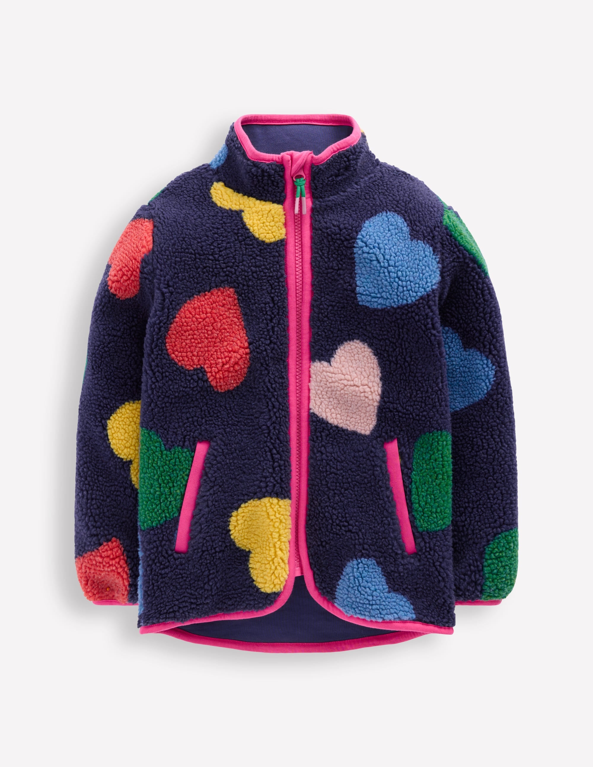 Eden Borg Zip-Through Jacket-Starboard Blue Multi Hearts - Image 1