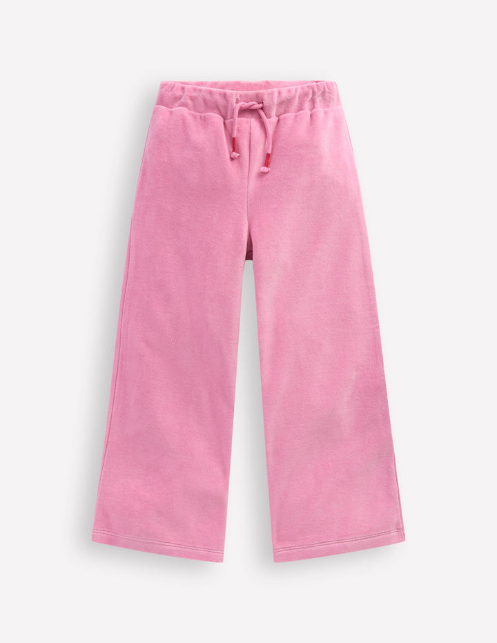 Heart Pocket Velour Jogger-Formica Pink