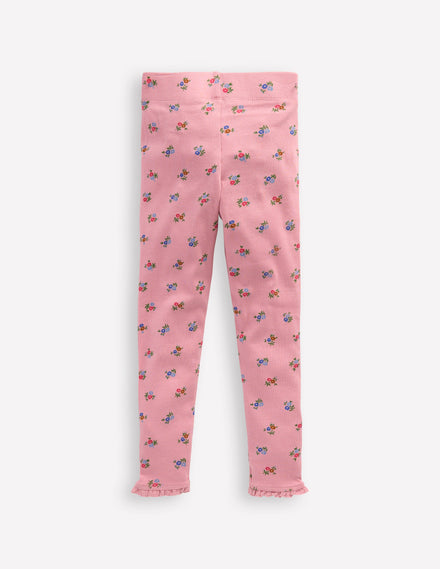 Ribbed Leggings-Chalk Pink Daisy