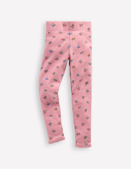 Ribbed Leggings-Chalk Pink Daisy