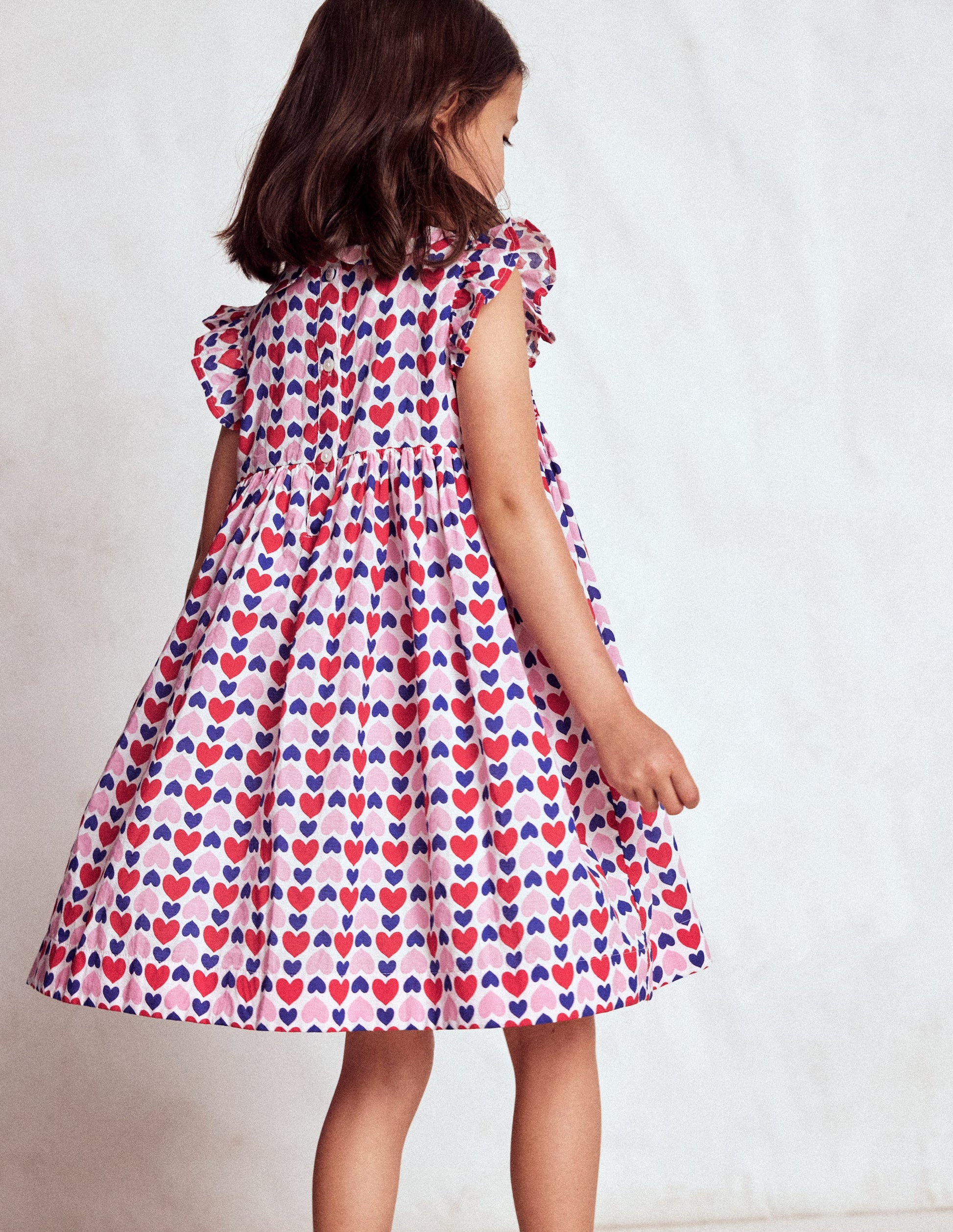 Adeline Smocked Dress-Poppy Red Geo Heart-3