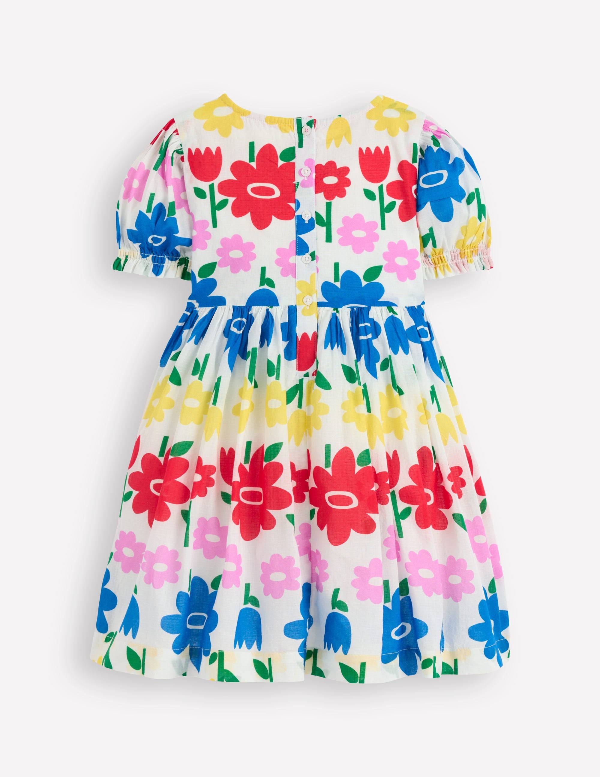 Madeline Woven Dress-Multi Rainbow Flower - Image 6