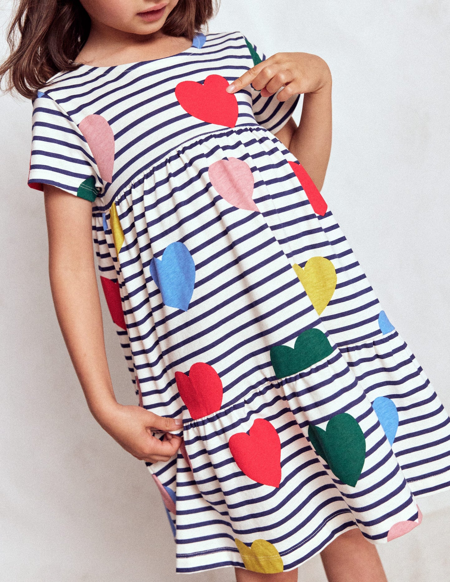 Ariel Twirly Jersey Dress-Multi Heart Stripe